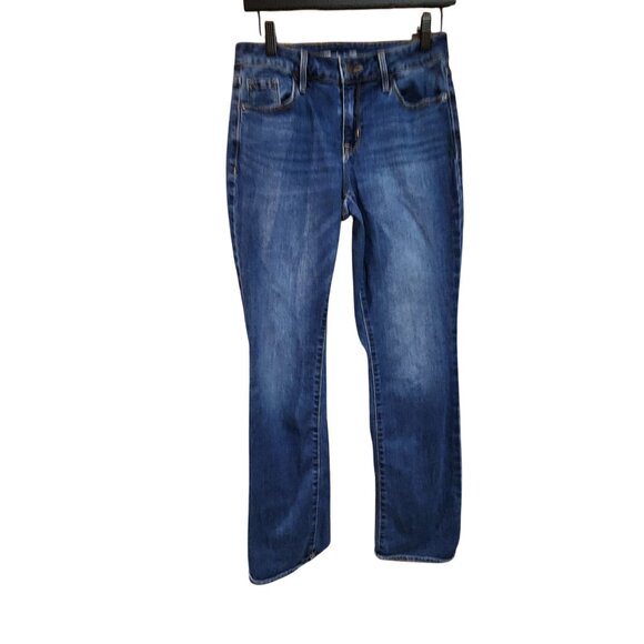 Old Navy Womens Mid-Rise Kicker Boot-Cut Jeans Size 4 Blue Denim - Picture 1 of 3